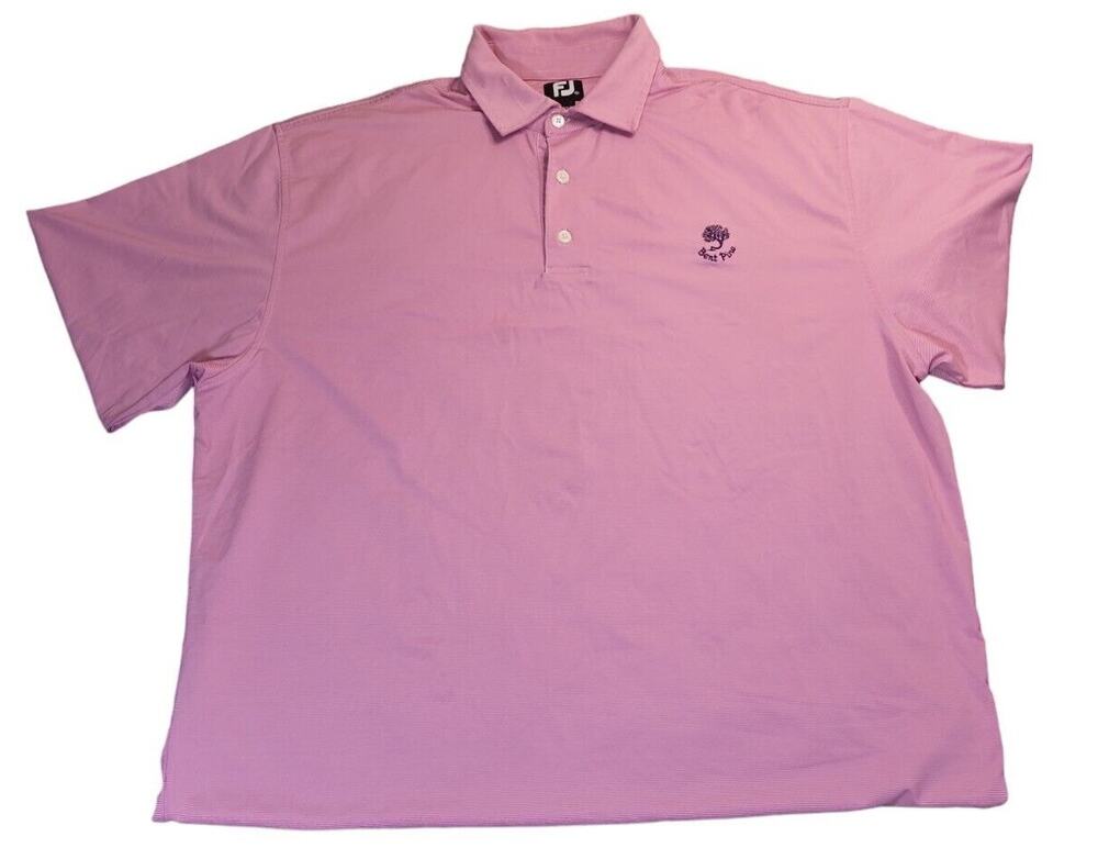 FootJoy Golf Polo XL Pink Pinstripe Performance Shirt